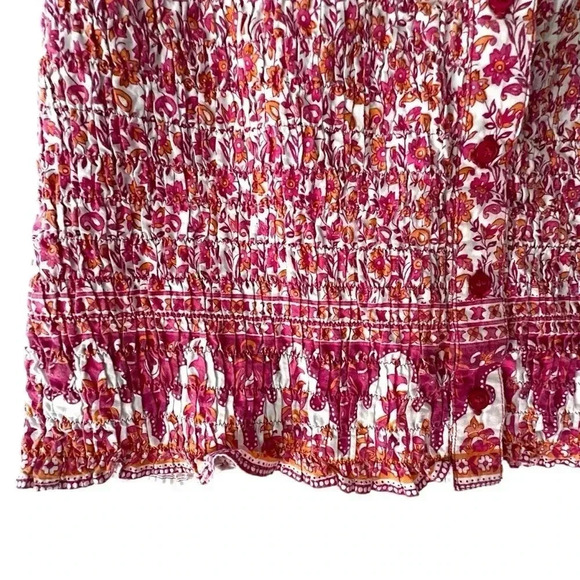 FADED GLORY | SLEEVELESS FLORAL RUCHED BUTTON FRONT CROP TOP | SIZE: SMALL - Picture 4 of 5